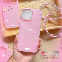 Ốp iPhone 12/12 Pro 2 lớp nhiều nơ hồng