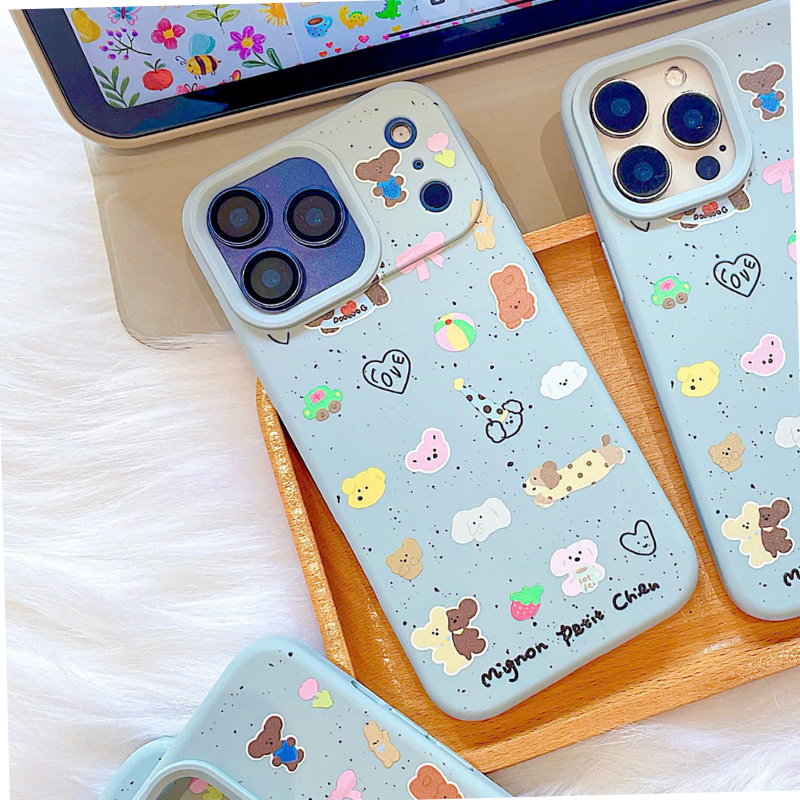 ** Ốp iPhone 17 Pro Max dẻo xanh nhiều thú Mignon Petit Chien