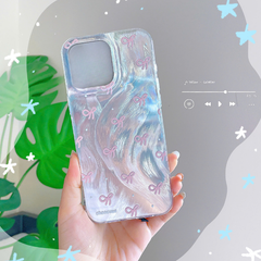 ** Ốp iPhone 14 Plus/15 Plus vân sóng ánh bạc