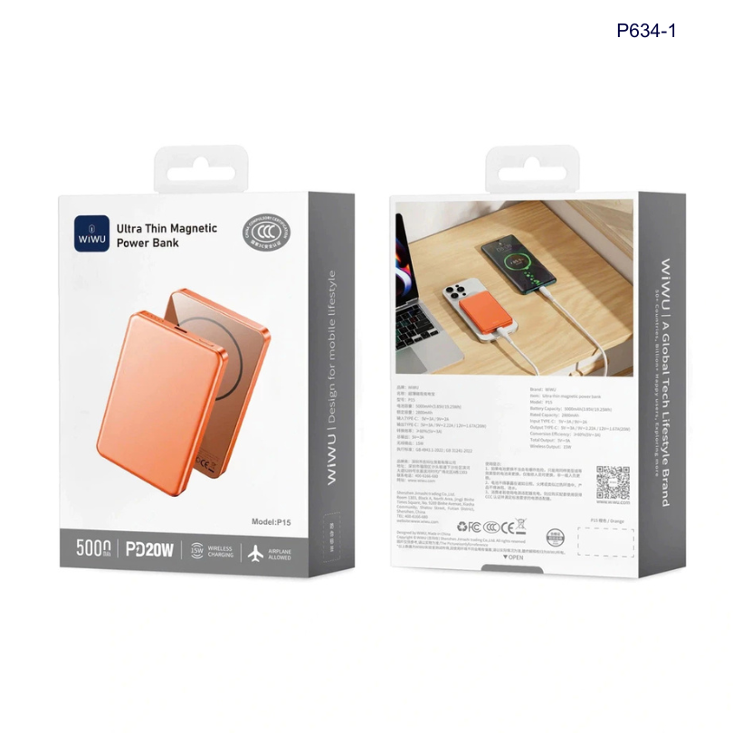 ** PDP không dây Wiwu Ultra Thin P15 5.000mAh