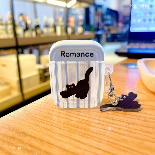 Case Airpods 4 dẻo mèo đen Romance