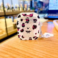 Case Airpods 3 dẻo cún trắng nơ đen Luck Day