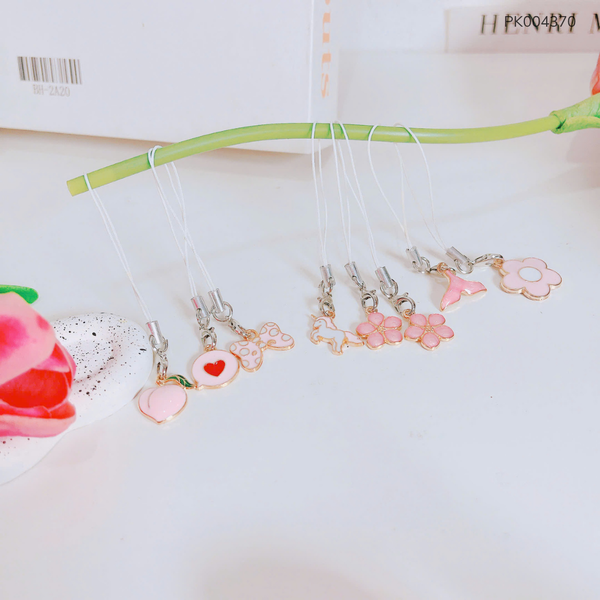 ** Dây đeo điện thoại mini mặt thiết nhiều hình