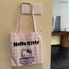 ** Túi vải sọc caro Kitty nhiều màu