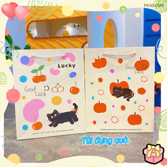 ** Túi bìa cứng mèo đen Good Luck/Lucky