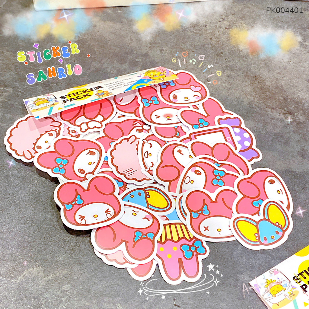 ** Set hình Sticker mix hình Kitty/Kuromi/Melody/PompomPurrin