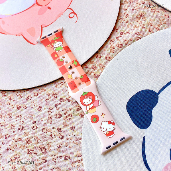 ** Dây Aw silicon Kitty cà chua kẻ ô 38/40/41