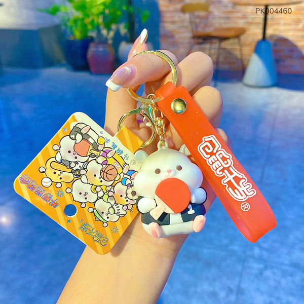 ** Móc khóa chuột cầm vợt bóng bàn