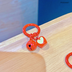 ** Móc khóa mini vòng đỏ quả táo trái tim/cắn dở