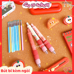 ** Bút bi tay cầm đệm bông màu hồng