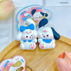 ** Móc khóa đôi cún áp má xanh/hồng
