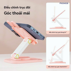 ** Giá đỡ điện thoại tai thỏ Happy vàng/hồng