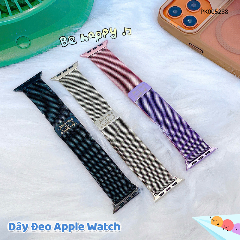 ** Dây Apple Watch kim loại khắc hình size 38/40/41