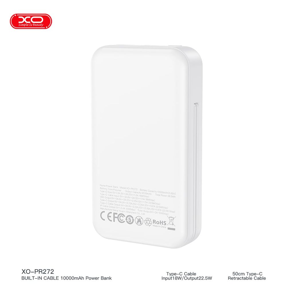 PDP XO PR272 10.000mAh 22.5W Cáp C