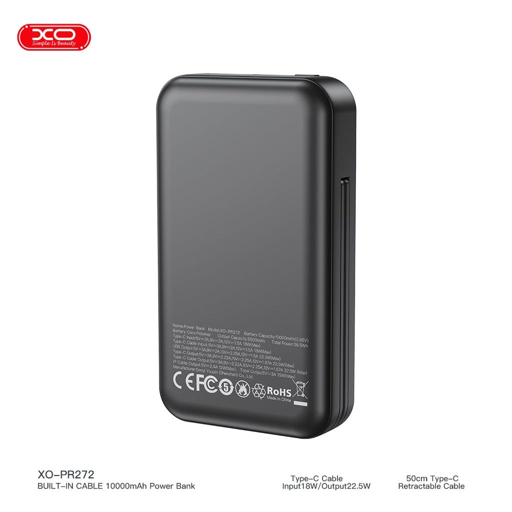 PDP XO PR272 10.000mAh 22.5W Cáp C