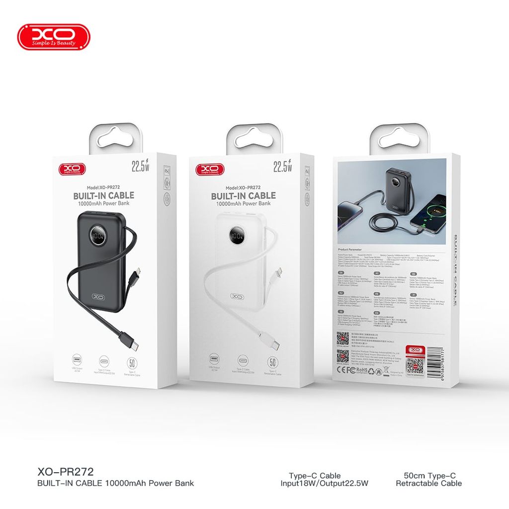 PDP XO PR272 10.000mAh 22.5W Cáp C