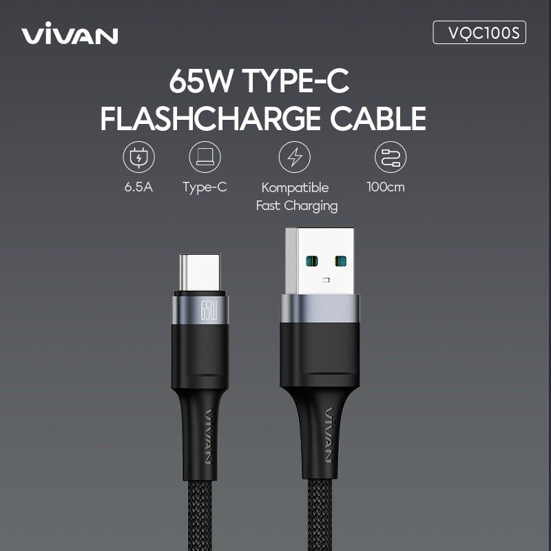 Cáp Type C Vivan VQC100S