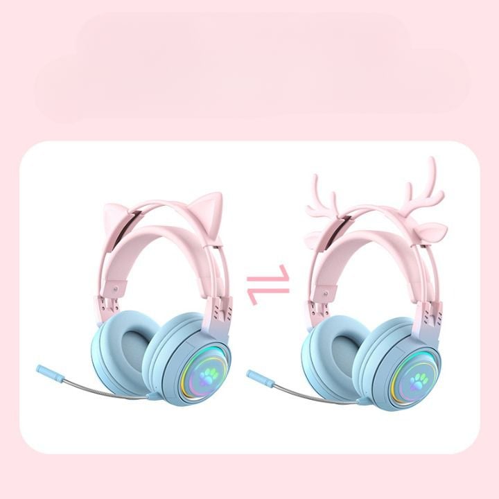 ** Headphone Bluetooth T25 tai mèo có Led