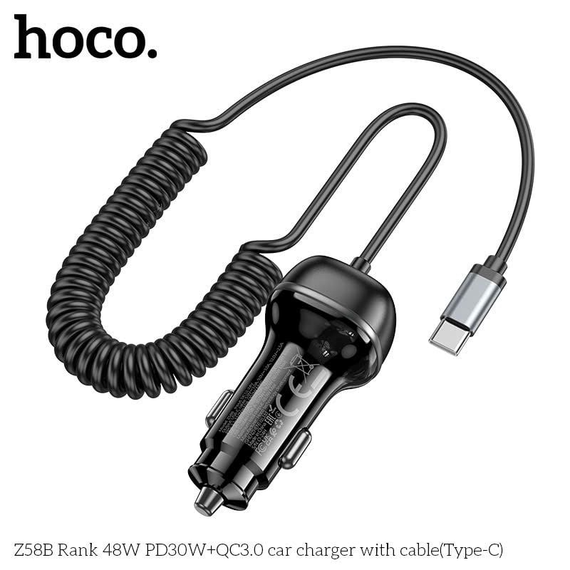 Sạc xe hơi Hoco Z58B 1U 48W kèm cáp C