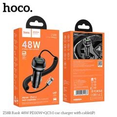 Sạc xe hơi Hoco Z58B 1U 48W kèm cáp IP