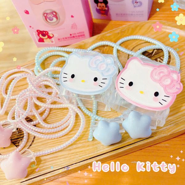 ** Combo bảo vệ cóc, cáp sạc và dây quấn Kitty