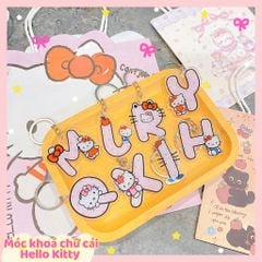 ** Móc khóa chữ cái kitty hồng