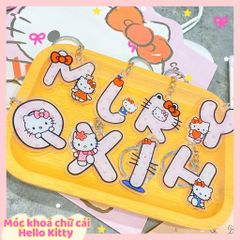 ** Móc khóa chữ cái kitty hồng