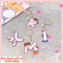 ** Móc khóa chữ cái kitty hồng