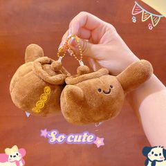 ** Móc khóa bông ấm trà nâu