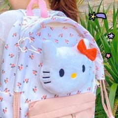 ** Balo mặt Kitty bông túi hồng