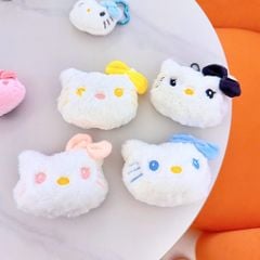 ** Móc khóa bông mặt Kitty đeo nơ nhiều màu