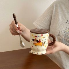 ** Ly sứ cún Lạp Xưởng kèm muỗng tay cầm 400ml