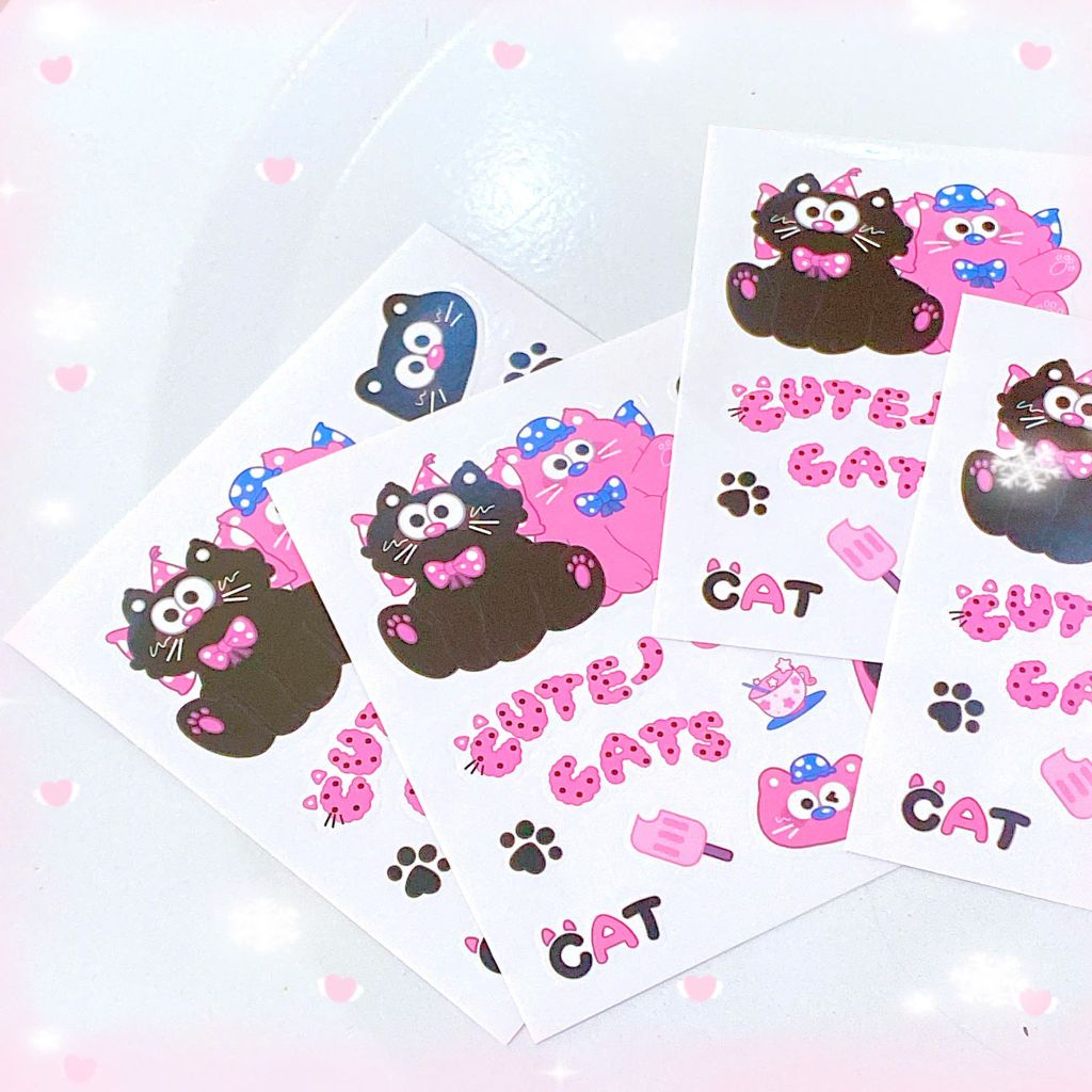 ** Set 5 miếng sticker cute cat