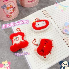 ** Móc khóa bông Kitty đỏ/Táo đỏ
