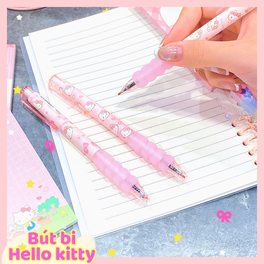 ** Bút bi Hello Kitty hồng (12k/cây)