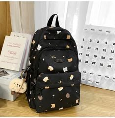 ** Balo vải MSLUO WE BAG kèm charm gấu nâu