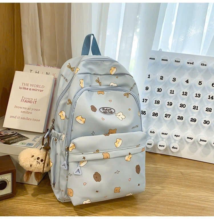 ** Balo vải MSLUO WE BAG kèm charm gấu nâu