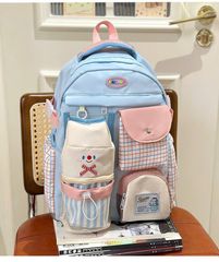 ** Balo vải KAIZHUO mặt hề túi lưới pastel