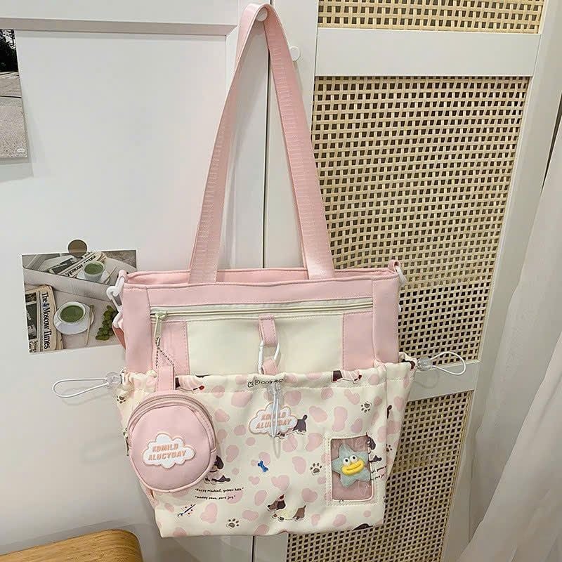 ** Túi đeo chéo Cún Lạp Xưởng KDMILD kèm móc khoá charm túi nhỏ