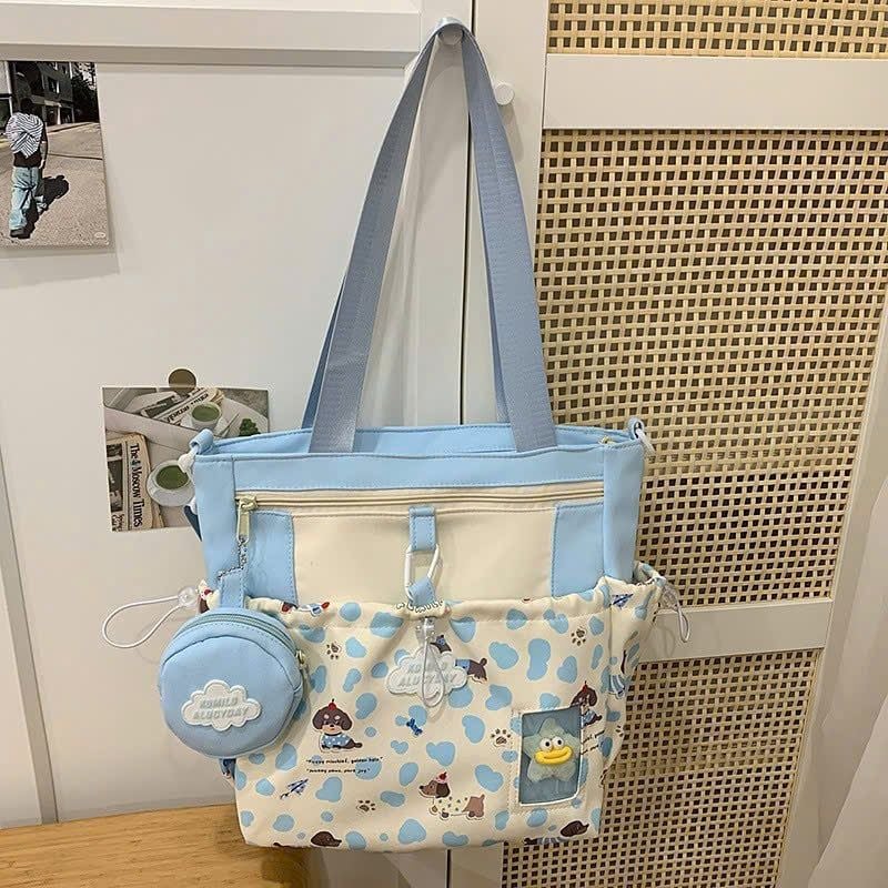 ** Túi đeo chéo Cún Lạp Xưởng KDMILD kèm móc khoá charm túi nhỏ