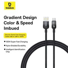 Cáp Type C Baseus Discolor 100W 1m