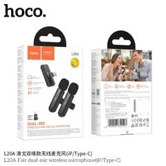 Micro cài áo Hoco L20A 2 Mic cổng Dual