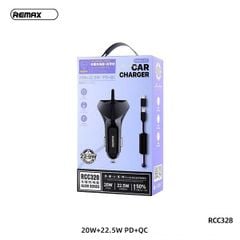 Sạc xe hơi remax RCC328 1U 1C 22.5W kèm cáp