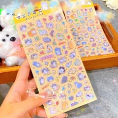 ** Set hình sticker nổi nhiều mèo viền ánh quang