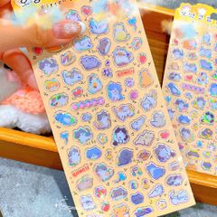** Set hình sticker nổi nhiều mèo viền ánh quang