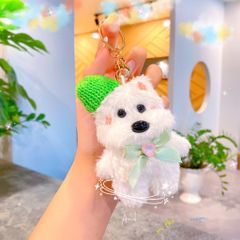 ** Móc khóa bông gấu trắng mũi đen