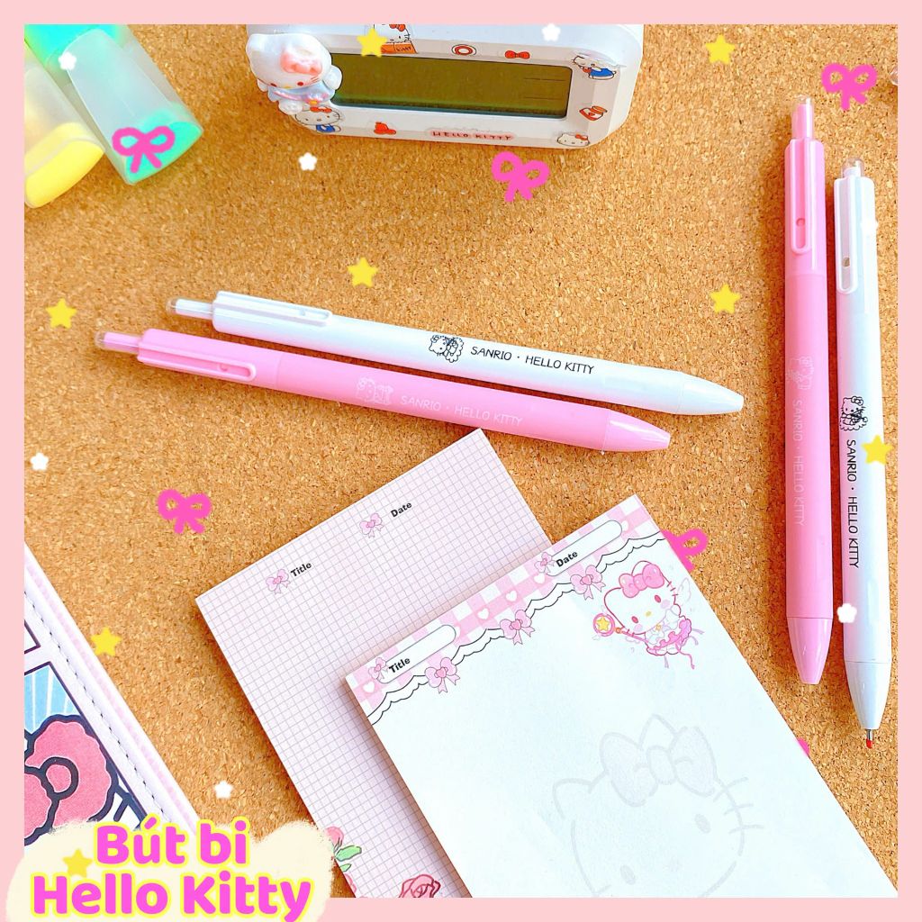 ** Bút bi Sanrio Kitty màu hồng/trắng (10k/cây)