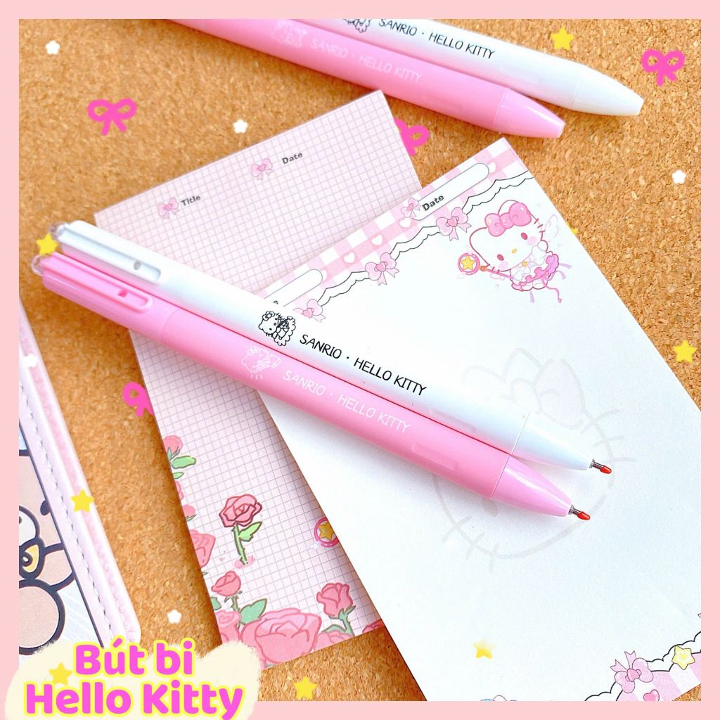 ** Bút bi Sanrio Kitty màu hồng/trắng (10k/cây)