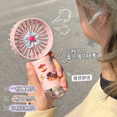** Quạt cầm tay phun sương trắng/hồng/vàng
