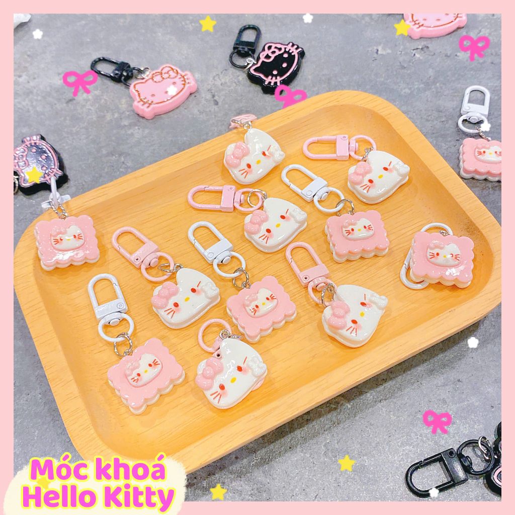 ** Móc khóa mặt Kitty/ bánh vuông charm Kitty